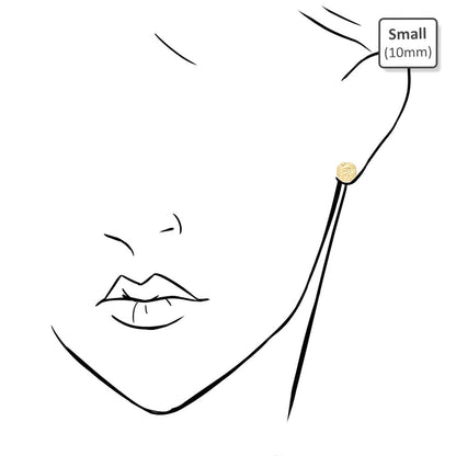 10K Solid Gold Diamond-Cut Nugget Pushback Stud Earrings