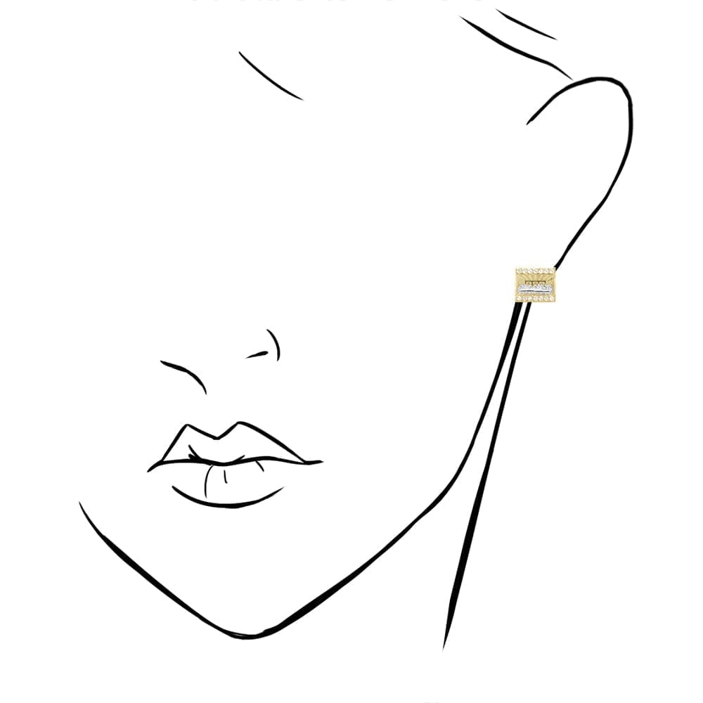 1Ct Created Diamond 10k Yellow Gold "The Last Supper" Pushback Stud Earrings