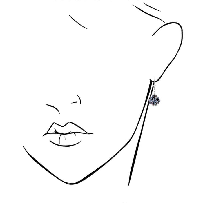 925 Sterling Silver Freshwater Pearl Cluster Leverback Earrings 1.4"