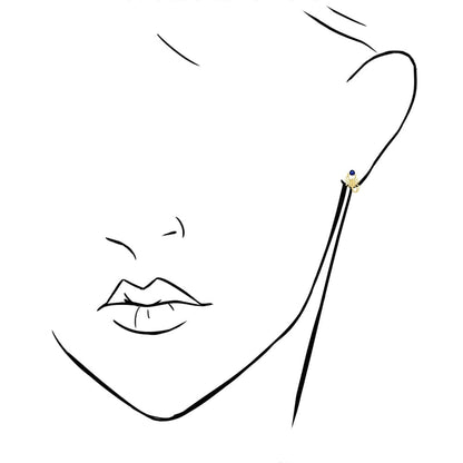 14K Yellow Gold Round Simulated Birthstone Scorpion Screw Back Stud Earrings
