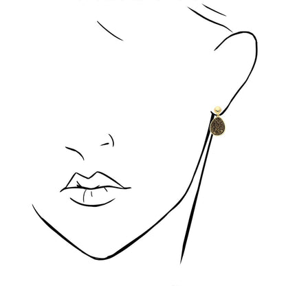 Gold Over 925 Sterling Silver Druzy Teardrop  Earrings
