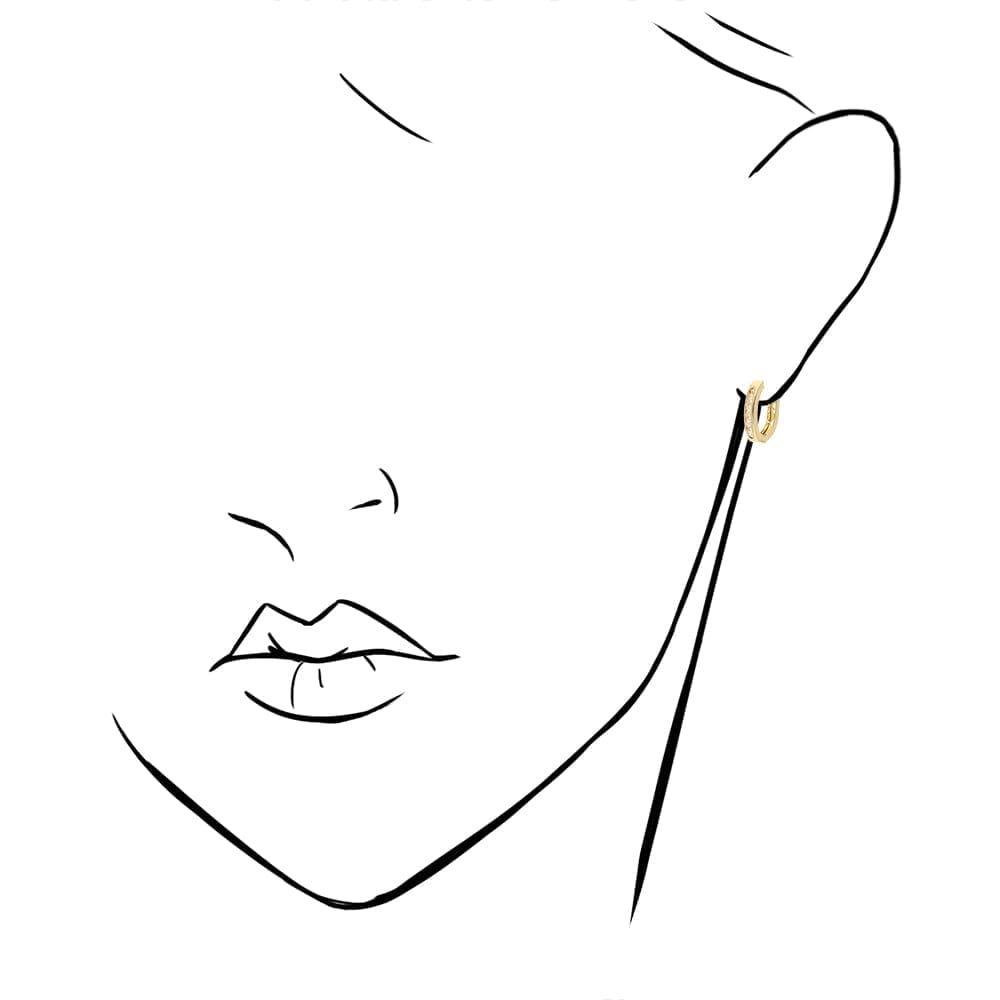 14 Yellow Gold CZ Channel Latch Earrings