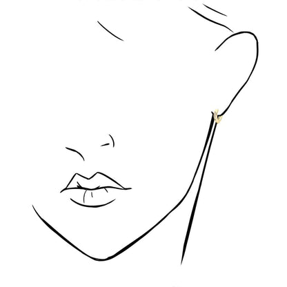 14 Yellow Gold CZ Channel Latch Earrings
