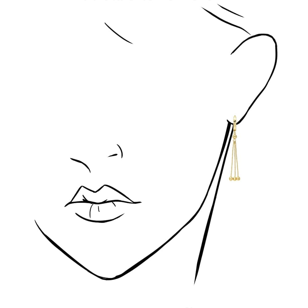 14k Yellow Gold White Gold Triple  Huggie Hoop Hinged Snapback Earrings