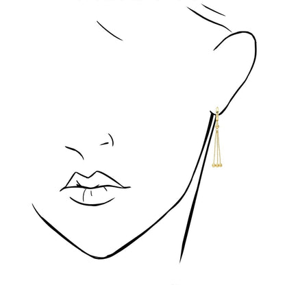 14k Yellow Gold White Gold Triple  Huggie Hoop Hinged Snapback Earrings