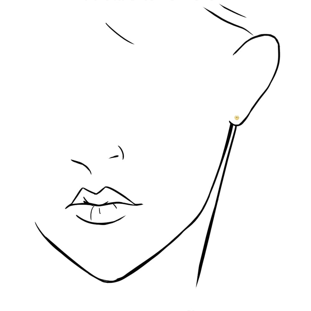 14k Solid Yellow Gold Screw Back Small Round Ball Stud Earrings 3mm
