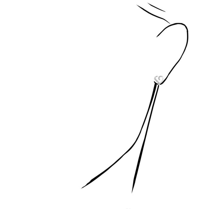 Natural Diamond 18K Gold Over Silver Yellow White Open Heart Stud Earrings - WJD Exclusives