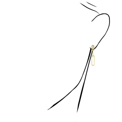 0.25CTW Real Diamonds 14K Real Gold Paperclip Drop  Earrings