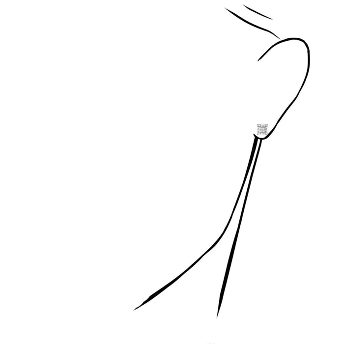 0.23CTW Natural Diamond White Yellow Gold Over Silver Square Stud Earrings 7.3mm - WJD Exclusives