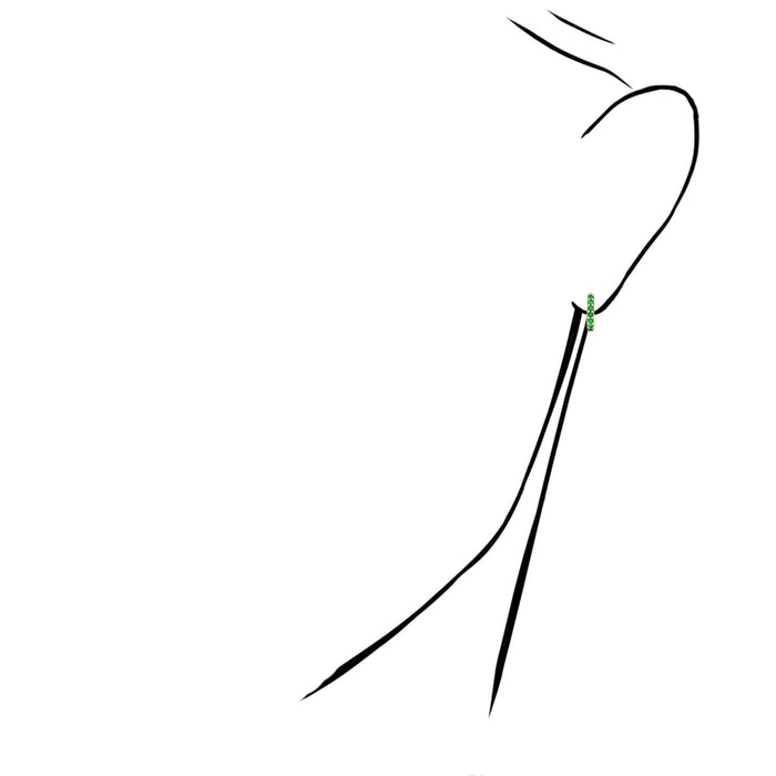 0.25CTW Real Emerald 14K Gold Hoop Earrings 11mm - WJD Exclusives