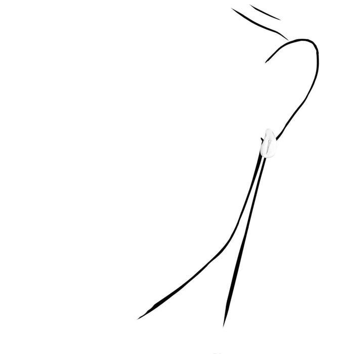 14K Gold Yellow White Modern Teardrop Dome Sculptural Push Back Earrings - WJD Exclusives