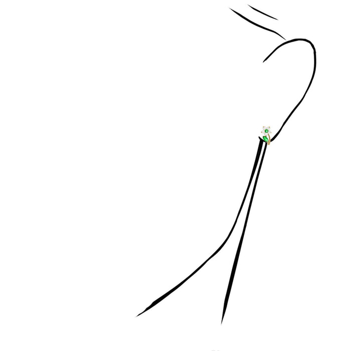 14K Yellow Gold Birthstone Flower Plant Screw Back Stud Earrings