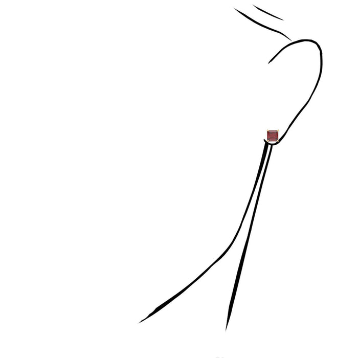 4Ct. T.W Princess-Cut Birthstone 14K Yellow Gold Screw Back Stud Earrings