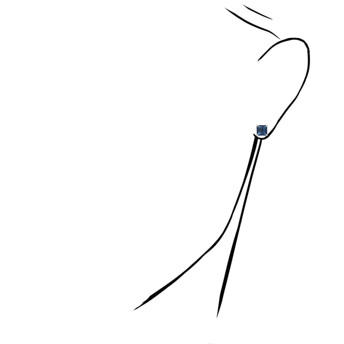 4Ct. T.W Princess-Cut Birthstone 14K White Gold Screw Back Stud Earrings