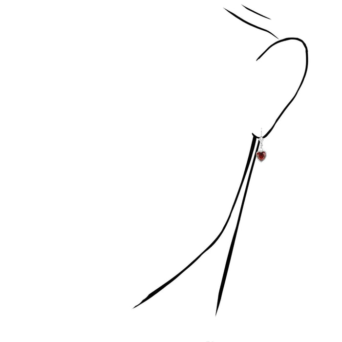 14K White Gold 7mm Bezel Shaped Birthstone Leverback Dangle Earrings