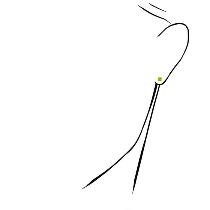 14k Yellow Gold 4mm Princess Birthstone Square Stud Push Back Earrings