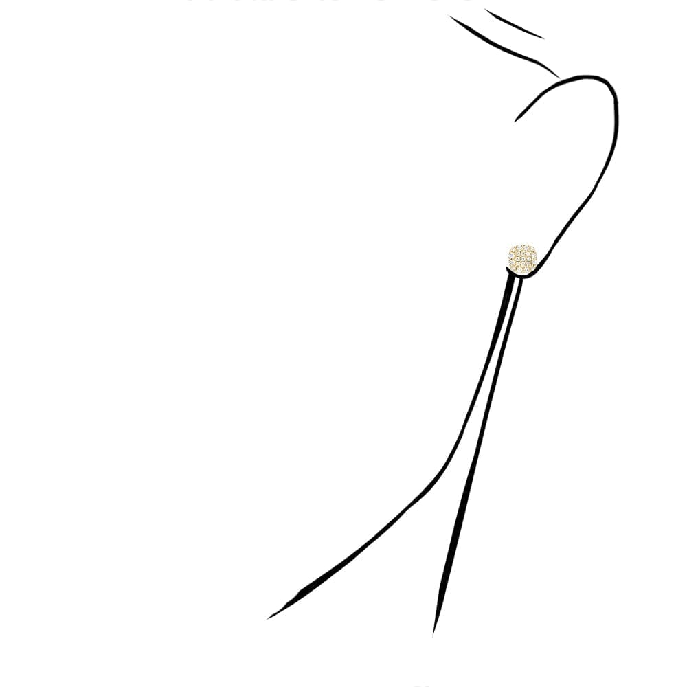 0.71Ct Real Diamond 14k Yellow Gold Screw Back Stud Earrings 8.5mm