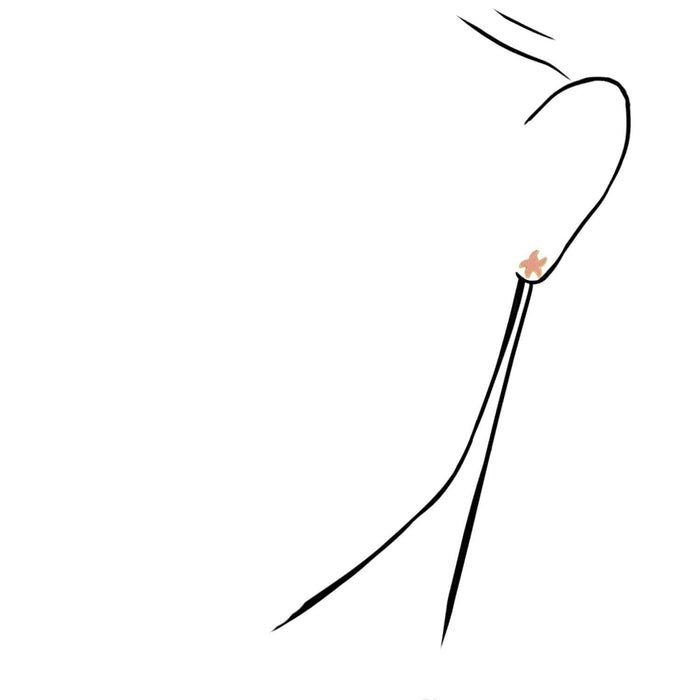 Kids 14K Yellow Gold Blue Pink Red Green Enamel Starfish Stud Earrings