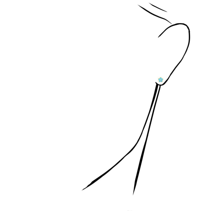 Kids 14K Gold Pink Blue Green Red White Purple Yellow Flower Stud Earrings