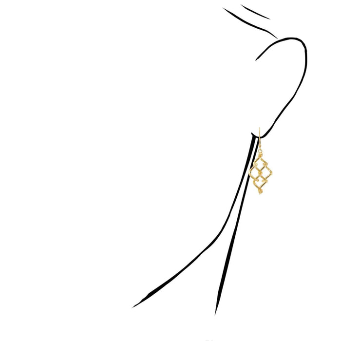 10K Gold Twisted Swirl Leverback Earrings 45mm