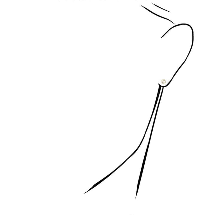 14K Yellow Gold 0.66Ct Natural Diamond Flower Shaped Halo Cluster Stud Earrings