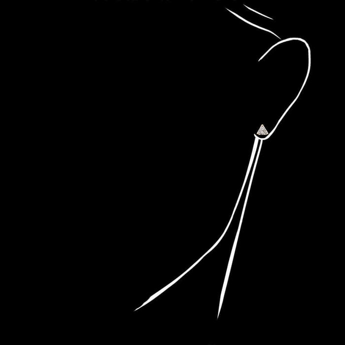 1ct CZ Trillion Triangle 14K Yellow Gold Screw Back Stud Earrings