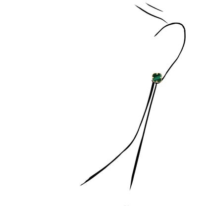 14K Yellow Gold Clover Gemstone Stud Earrings Bezel Set