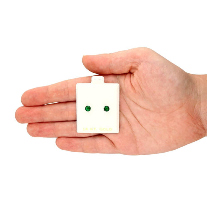 14k Yellow Gold White Gold 1.50Ct Birthstone Round Stud Screw Back Earrings