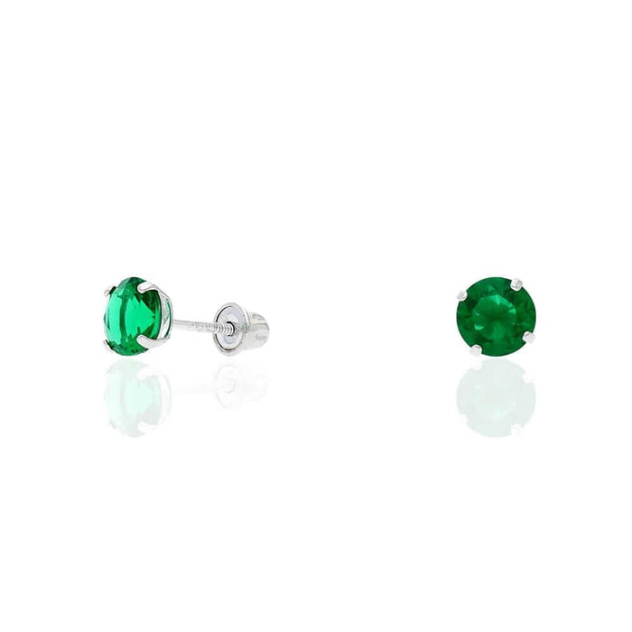 14k Yellow Gold White Gold 1.50Ct Birthstone Round Stud Screw Back Earrings