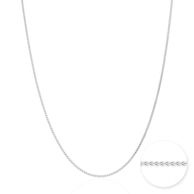 10K White Gold 1.2mm Franco Chain (Solid Links) 16"-24"