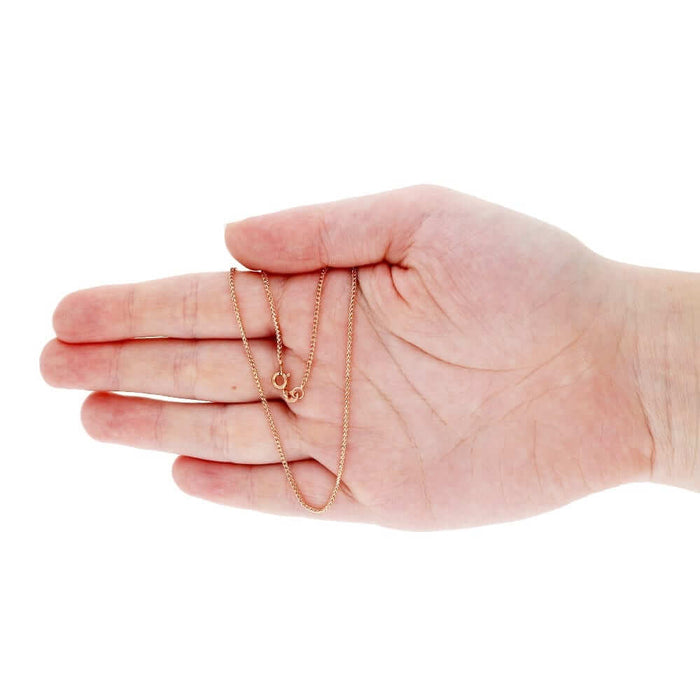 10K Rose Gold 1.2mm Franco Chain (Solid Links) 16"-24"