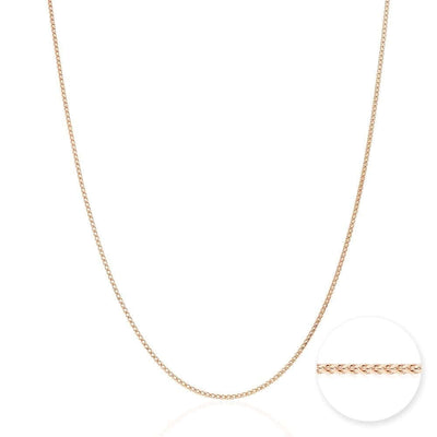 10K Rose Gold 1.2mm Franco Chain (Solid Links) 16"-24"
