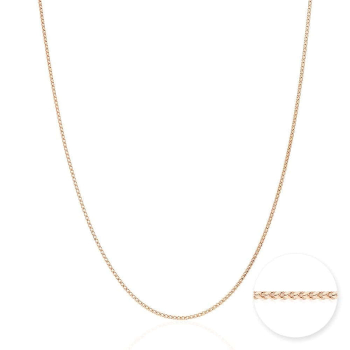 10K Rose Gold 1.2mm Franco Chain (Solid Links) 16"-24"