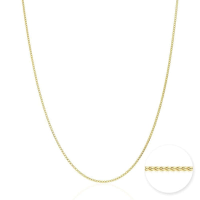 10K Yellow Gold 1.2mm Franco Chain (Solid Links) 16"-24"