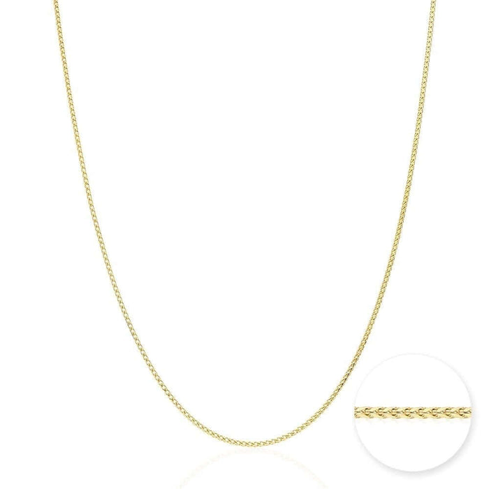 10K Yellow Gold 1.2mm Franco Chain (Solid Links) 16"-24"