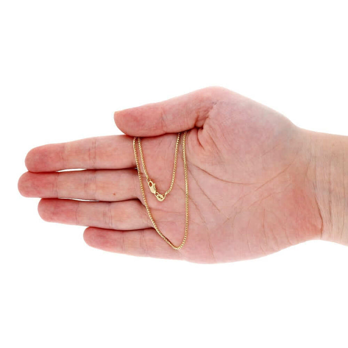 10K Yellow Gold 1.2mm Franco Chain (Solid Links) 16"-24"