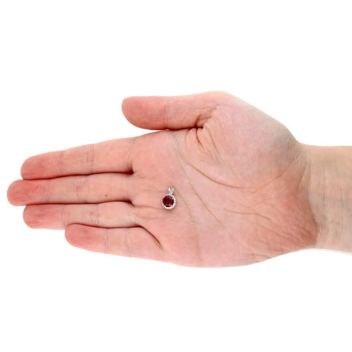 14k Yellow Gold White Gold Halo Round Solitaire Birthstone Pendant 0.5"