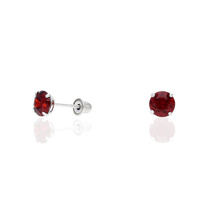 14k Yellow Gold White Gold 1.50Ct Birthstone Round Stud Screw Back Earrings