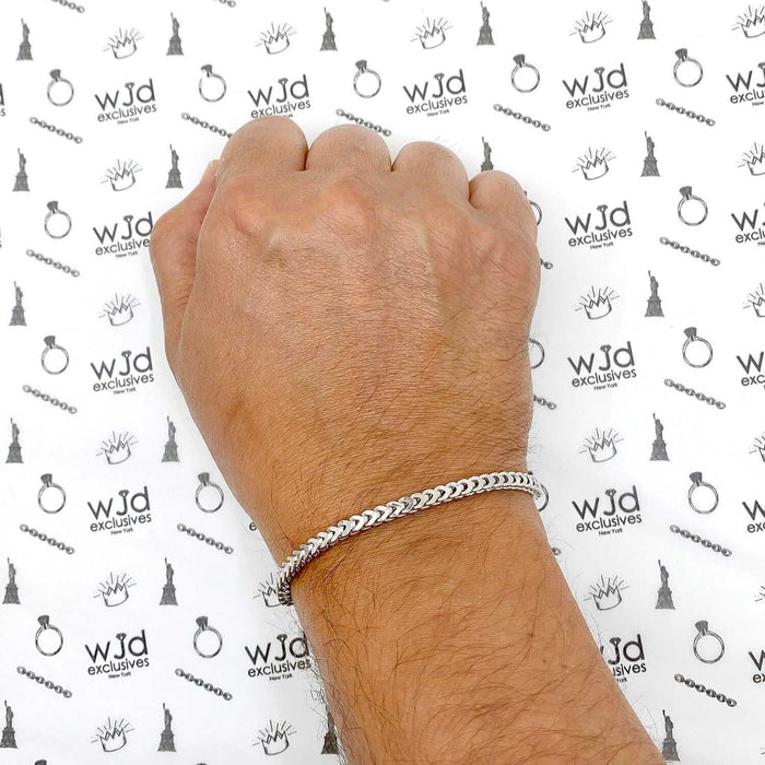 Sterling Silver 3.5mm Franco Bracelet (Hollow) 7"-9"