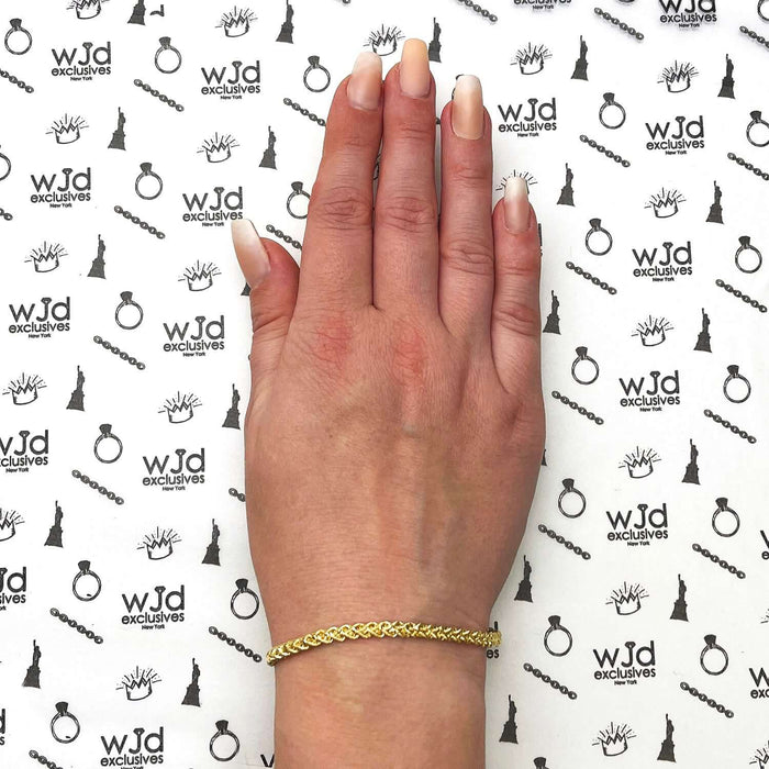 14K Yellow Gold 3.7mm Braided Bracelet (Hollow) 7.5"