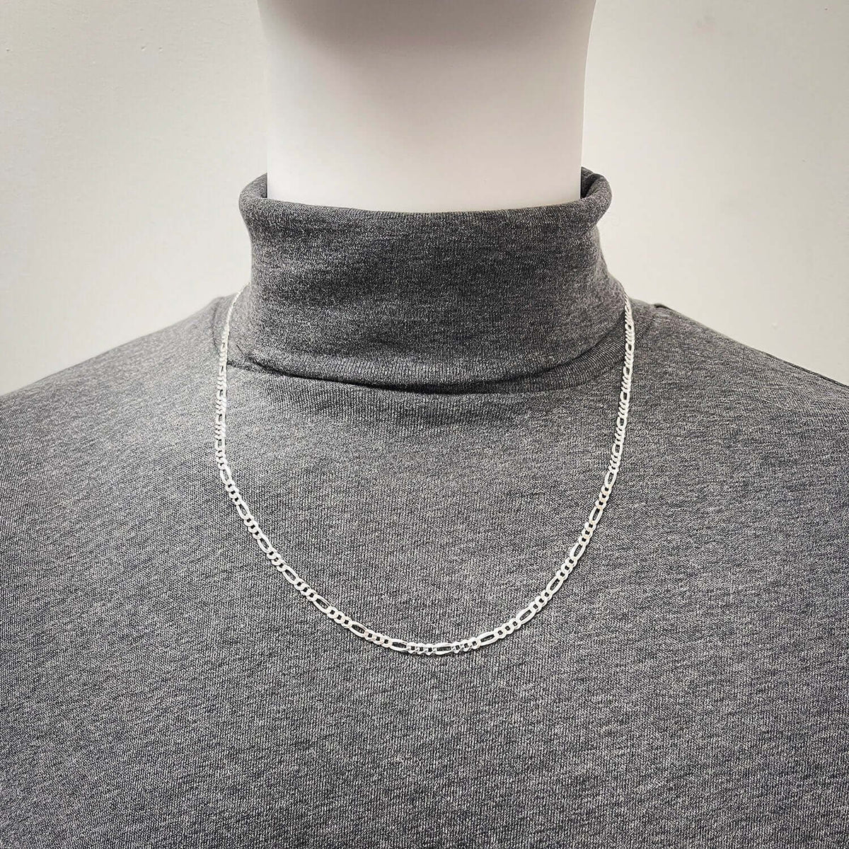 925 Sterling Silver 3.5mm Figaro Chain Necklace 16-24"
