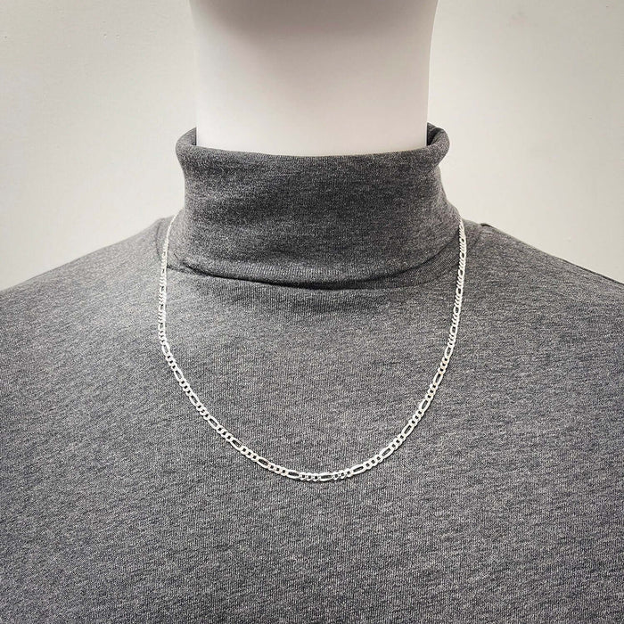 925 Sterling Silver 3.5mm Figaro Chain Necklace 16-24"