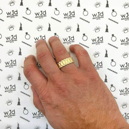 Solid 10K Real Gold 7.6mm Jubilee Band Ring