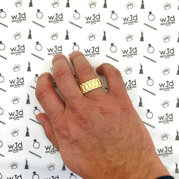 Solid 10K Gold Yellow 9.5mm Jubilee Band Ring