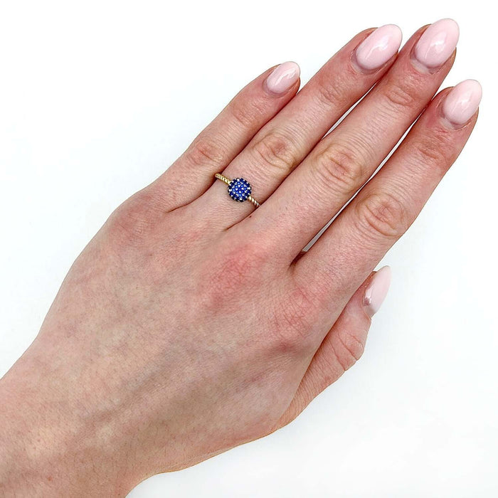 0.35CTW CZ 14K Yellow Gold Multiple Colors Cocktail Ring - WJD Exclusives