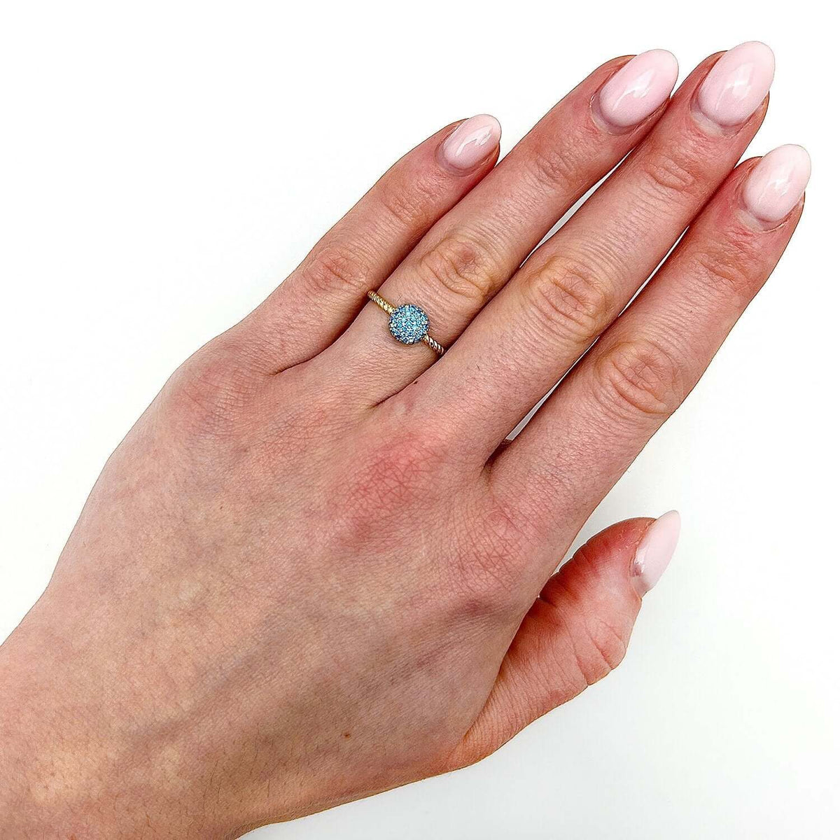 0.35CTW CZ 14K Yellow Gold Multiple Colors Cocktail Ring - WJD Exclusives