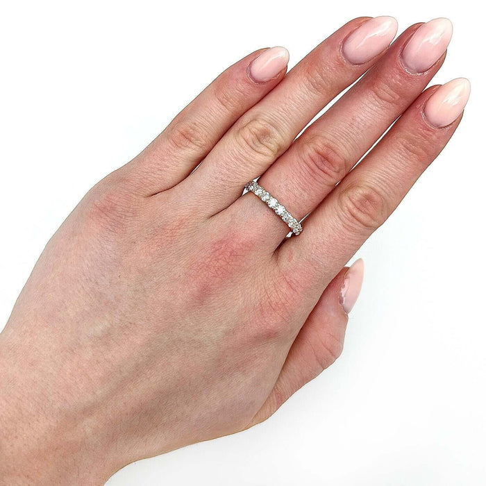 2CTW Lab-Grown Diamond Round 2.7mm Eternity Band 18K Gold Stackable Ring