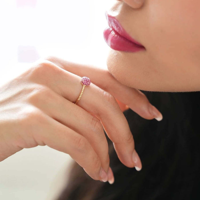 0.35CTW CZ 14K Yellow Gold Multiple Colors Cocktail Ring - WJD Exclusives