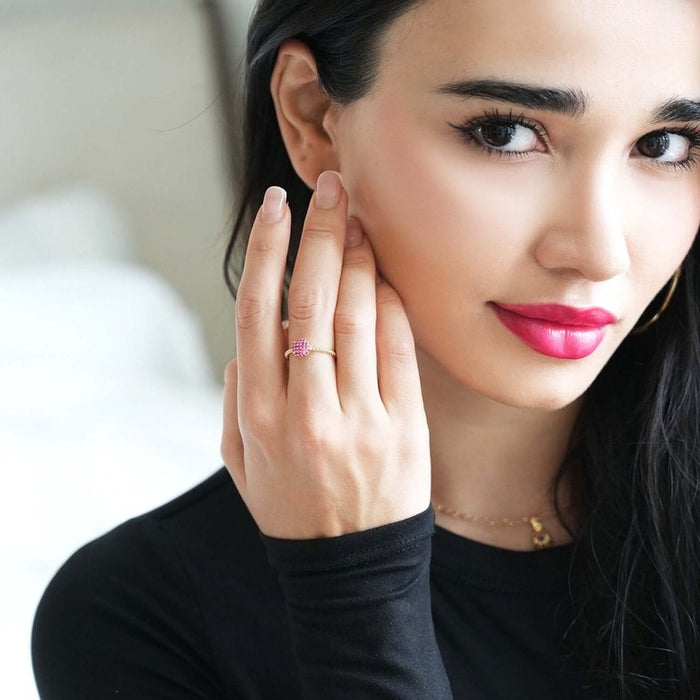 0.35CTW CZ 14K Yellow Gold Multiple Colors Cocktail Ring - WJD Exclusives