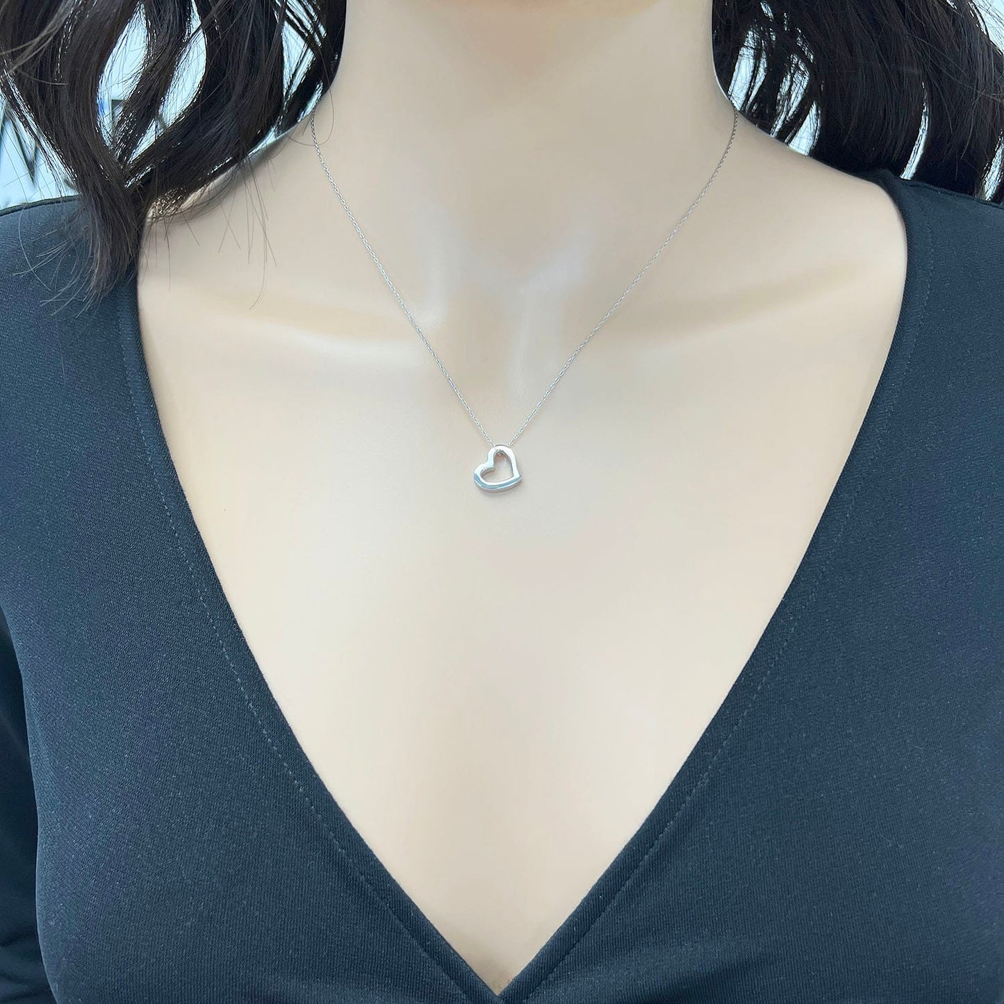14K Real Gold Yellow, White, Rose Rope Open Heart Pendant Necklace 18"
